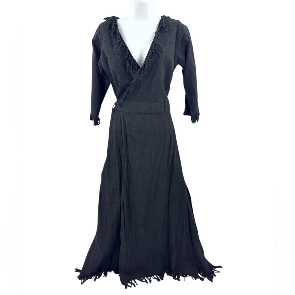 Chintamani Alchemistry Goddess Wrap Dress Womens Medium Fringe Maxi Boho Witchy - Picture 3 of 15